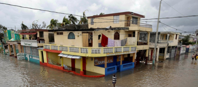 Haitian neighborhood after hurricane Matthew